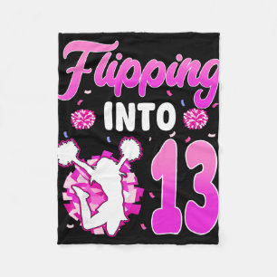 Flipping Into 13 Cheerleader 13th Birthday Girl Ch Fleece Blanket
