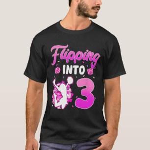 Flipping Into 3 Cheerleader 3rd Birthday Girl Chee T-Shirt