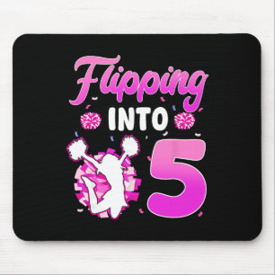 Flipping Into 5 Cheerleader 5th Birthday Girl Chee Mouse Pad
