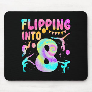 Flipping Into 8 Years Old Birthday Girl Gymnast Mouse Pad