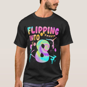 Flipping Into 8 Years Old Birthday Girl Gymnast T-Shirt