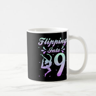 Flipping Into 9 Gymnast Gymnastics 9th Birthday Pa Coffee Mug