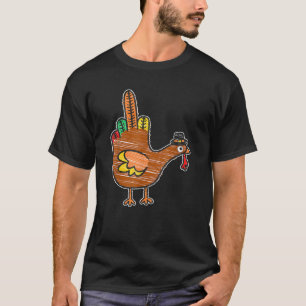 Flipping the Bird Thanksgiving Turkey Funny Drawin T-Shirt