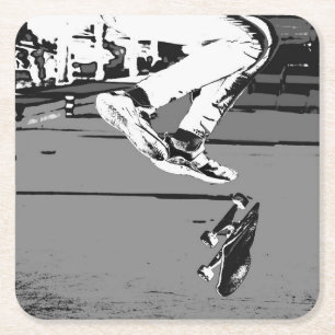 Flipping the Board Square Paper Coaster