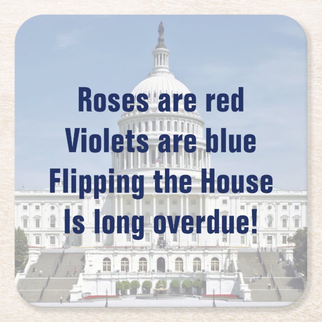 Flipping The House of Representatives Square Paper Coaster (Front)