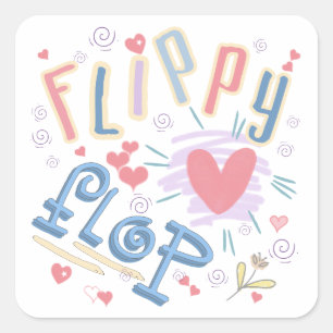 Flippy Flop Heart ID311 Square Sticker