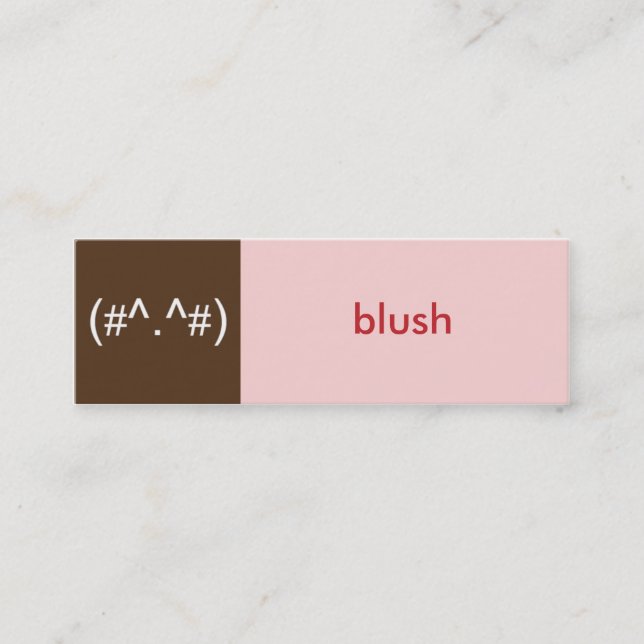 Flirt card pink brown blush emoticon text message (Front)