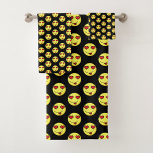 flirt emoji bath towel set