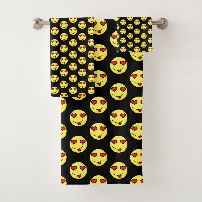 flirt emoji bath towel set (Insitu)