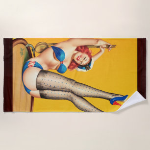 Flirt Pulp Cover by Peter Driben Beach Towel