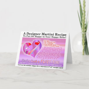 Flirt-Tini Valentine Martini Recipe Greeting Card