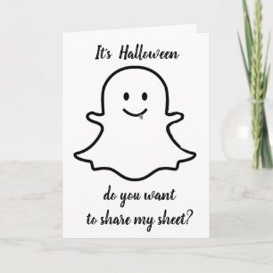 **FLIRTING GHOST WILL TAKE CARE OF YOU** HALLOWEEN CARD