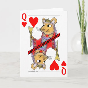 Flirting Rat Queen of Hearts Valentine Card