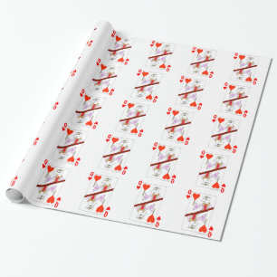 Flirting Sheep Queen of Hearts Wrapping Paper