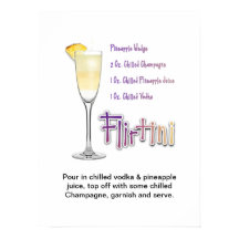 Flirtini Cocktail Recipe Art 18"x24" 