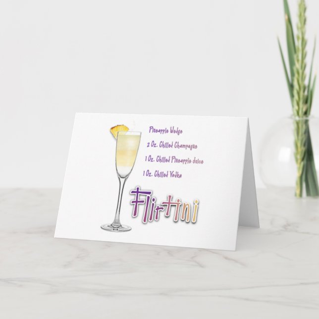 Flirtini Pineapple Mimosa Cocktail Recipe Art Card (Front)