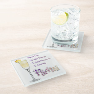 Flirtini Pineapple Mimosa Cocktail Recipe Art Glass Coaster