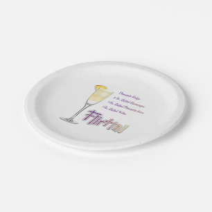 Flirtini Pineapple Mimosa Cocktail Recipe Art Paper Plate