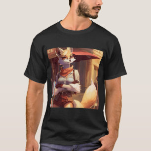 Flirty Anthro Furry Fox Girl CasualClothing Dapple T-Shirt