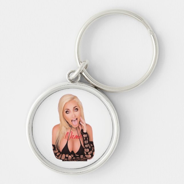 Flirty blonde Thunder_Cove Key Ring (Front)