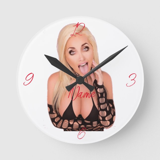 Flirty blonde Thunder_Cove  Round Clock (Front)