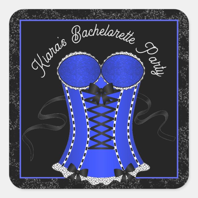Flirty Blue Corset Square Sticker (Front)
