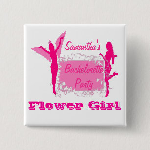 Flirty brides bachelorette party 15 cm square badge