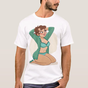 Flirty Cartoon Teacher – Retro Pop Art Design. T-Shirt
