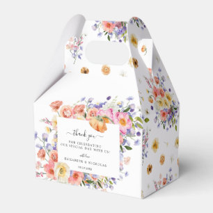 Flirty Floral Meadow Wedding Thank You Favour Box