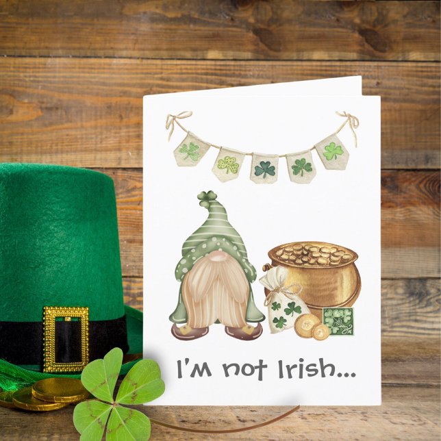 Flirty Gnome Shamrock Funny St Patricks Day Card (Creator Uploaded)