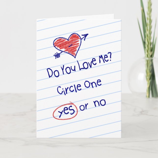 Flirty Grade School Love Note Greeting Card (Front)