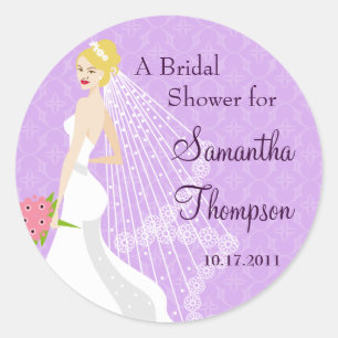 Flirty Lilac Bridal Shower Sticker