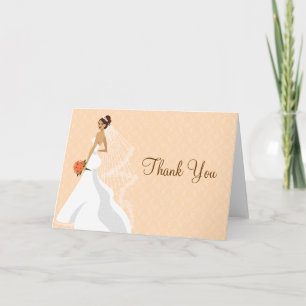 Flirty Peach Bridal Shower Thank You Card