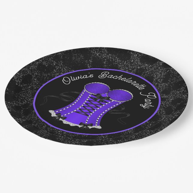 Flirty Purple Corset Paper Plate (Angled)