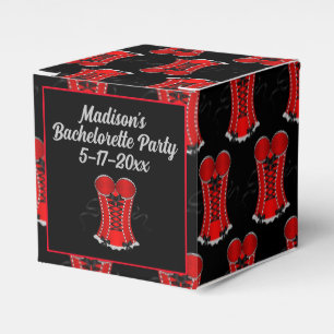 Flirty Red Corset Cube Favour Box