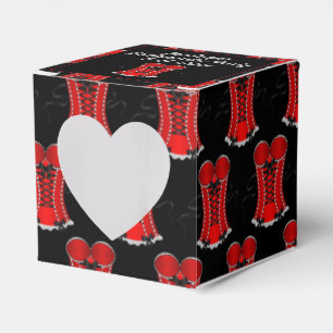 Flirty Red Corset Heart Favour Box