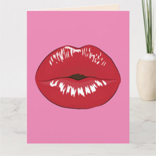 FLIRTY ROMANTIC KISSES LIPS BIRTHDAY BIG Cards