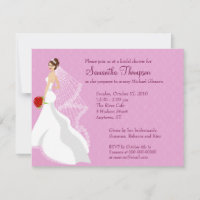 Flirty Rose Bridal Shower Invitation