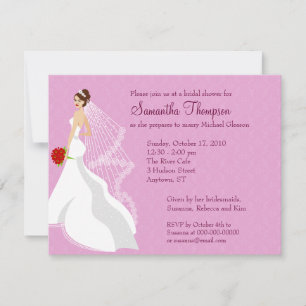 Flirty Rose Bridal Shower Invitation