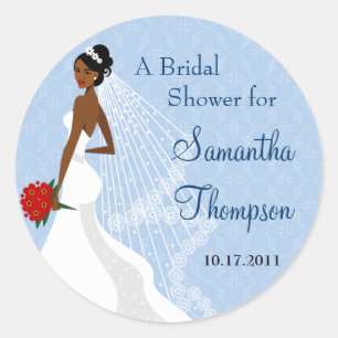 Flirty Sapphire Bridal Shower Sticker
