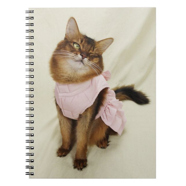 Flirty Somali Cat Winking Cat Notebook (Front)