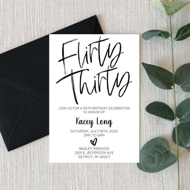 Flirty Thirty 30th Birthday Invitation (Creator Uploaded)