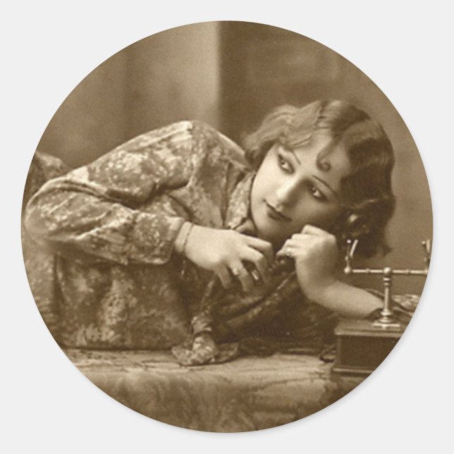 Flirty Vintage Pin-Up Girl Stickers (Front)