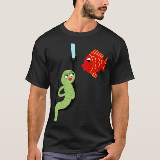 Flirty Worm on a Hook T-Shirt (Front)