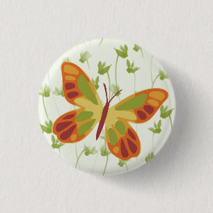Flitting Butterfly in Grass 3 Cm Round Badge