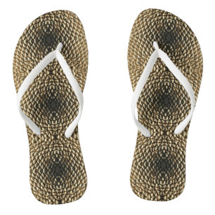 Fllip Flops - Centred Sunflower Seed Pattern Thongs