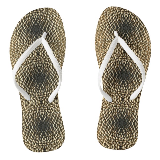 Fllip Flops - Centred Sunflower Seed Pattern Thongs (Footbed)