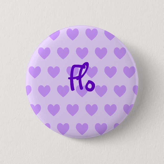Flo in Purple 6 Cm Round Badge (Front)