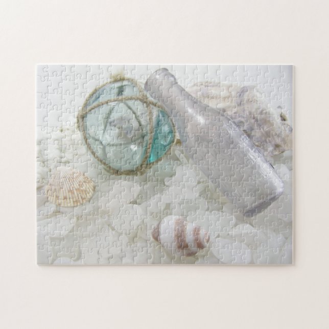 Float & Bottle on Sea Glass Jigsaw Puzzle (Horizontal)