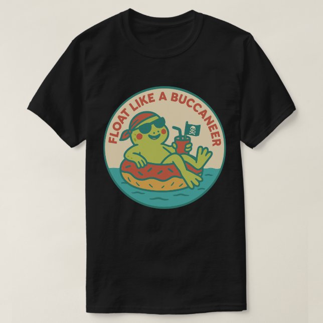 Float Like A Buccaneer Frog T-Shirt (Design Front)